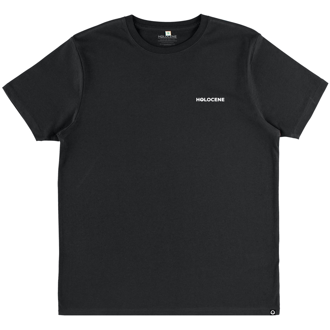 Camiseta negra manga corta algodón ogánico - Holocene Classics Frontal